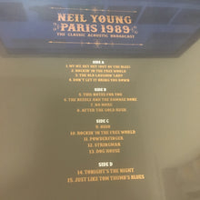 Load image into Gallery viewer, NEIL YOUNG - PARIS 1989 : The Classic Acoustic Broadcast : DOUBLE VINYL LP
